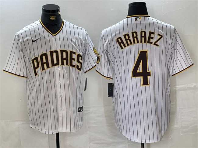 Men%27s San Diego Padres #4 Luis Arraez White Cool Base Stitched Baseball Jersey->san diego padres->MLB Jersey